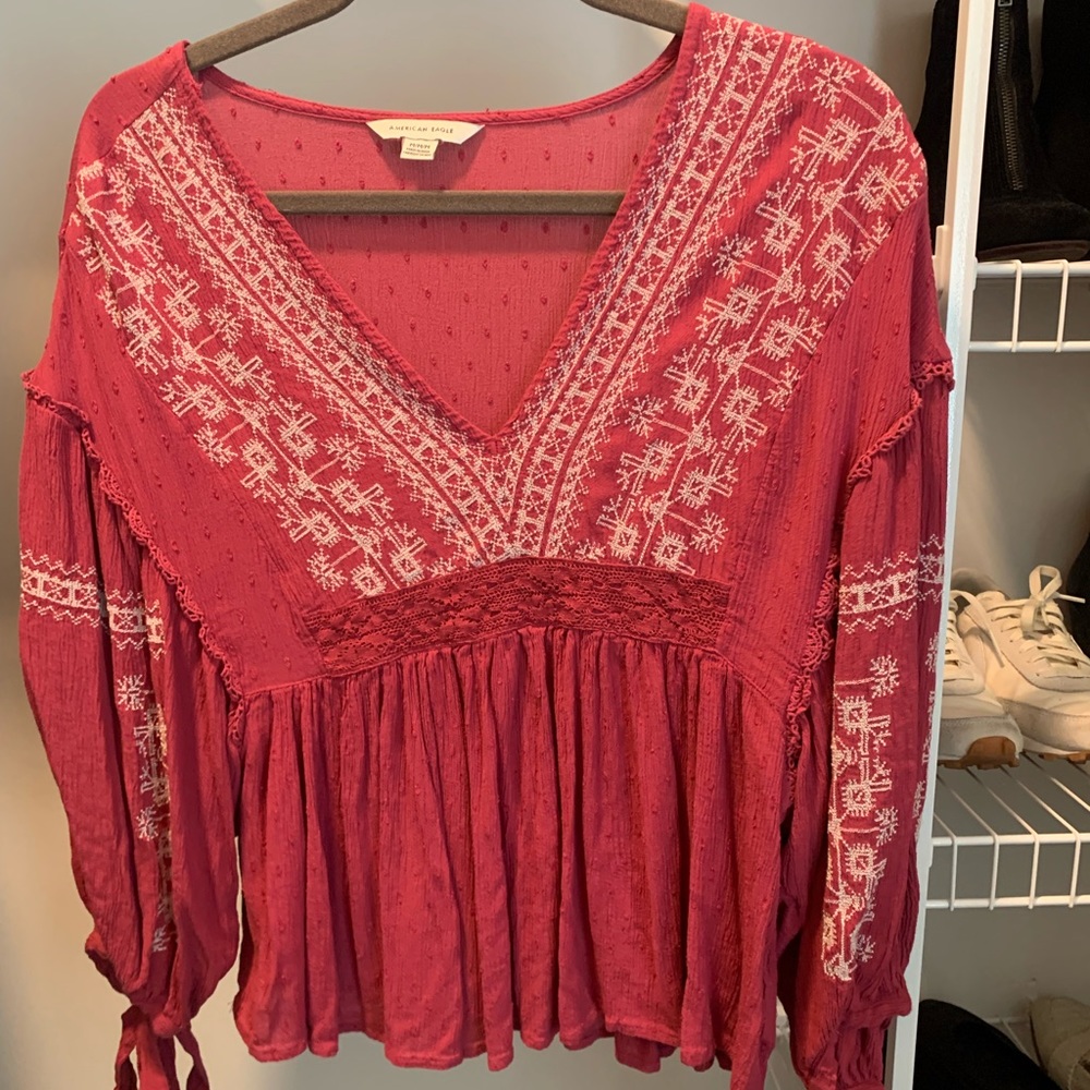 Pink American Eagle Flowy Top
